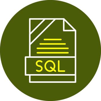 SQL Format Minimal Line Two Color Icon vector