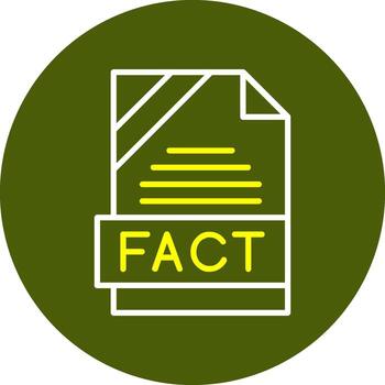 FACT Format Minimal Line Two Color Icon vector