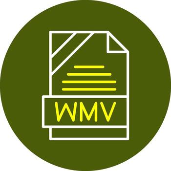 WMV Format Minimal Line Two Color Icon vector