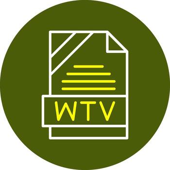 WTV Format Minimal Line Two Color Icon vector