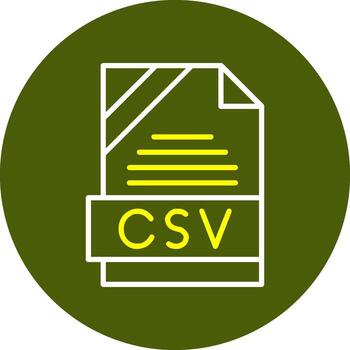 CSV Format Minimal Line Two Color Icon vector