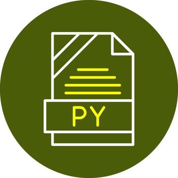 py formato mínimo línea dos color icono vector