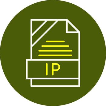 IP Format Minimal Line Two Color Icon vector