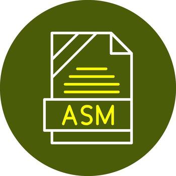 ASM Format Minimal Line Two Color Icon vector