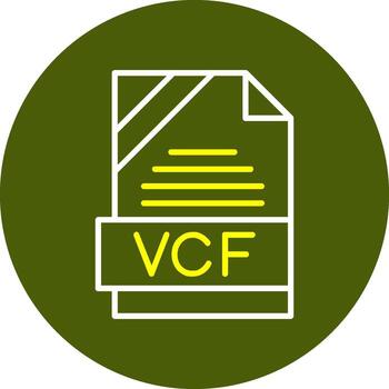 VCF Format Minimal Line Two Color Icon vector