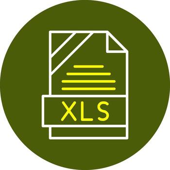 xls formato mínimo línea dos color icono vector