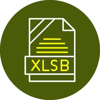 xlsb formato mínimo línea dos color icono vector