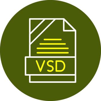 VSD Format Minimal Line Two Color Icon vector