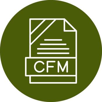 CFM Format Minimal Line Two Color Icon Design vector
