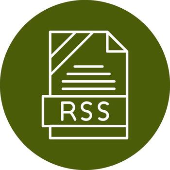 RSS Format Minimal Line Two Color Icon vector
