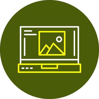 Image Laptop Interface Minimal Line Two Color Icon vector