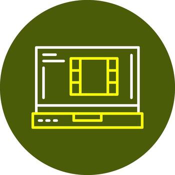 Laptop Interface Minimal Line Two Color Icon vector