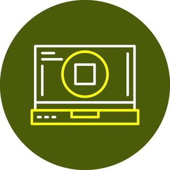 Stop Laptop Interface Minimal Line Two Color Icon vector