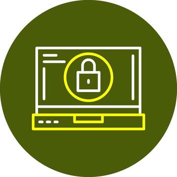 bloquear ordenador portátil interfaz mínimo línea dos color icono vector