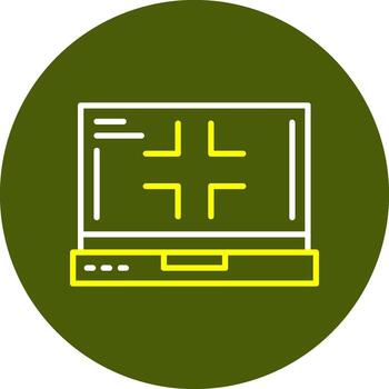 Exit full screen Laptop Interface Minimal Line Two Color Icon vector