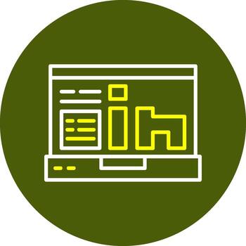 LinkedIn Minimal Line Two Color Icon vector