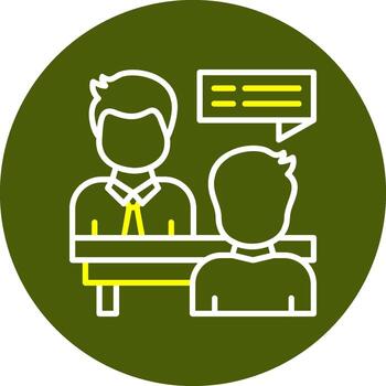 Interview Line Two Color Icon vector