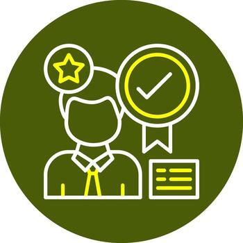 Recognition Minimal Line Two Color Icon vector