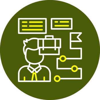 Career Path Minimal Line Two Color Icon vector