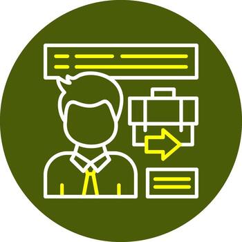 Exit Interview Minimal Line Two Color Icon vector