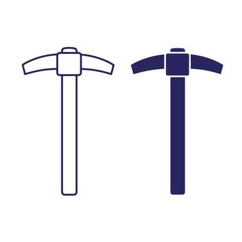 Two pickaxe icons in flat style perfect for mining and construction related projects vector