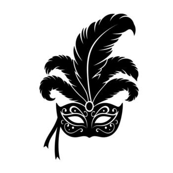 Elegant Masquerade Mask with Feathers A Symbol of Mystery and Intrigue. vector