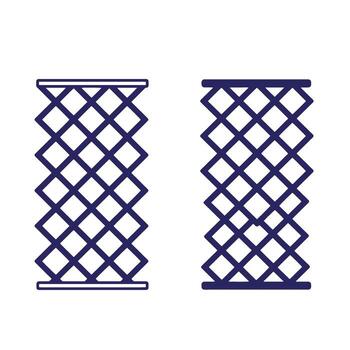 Abstract illustration of two identical diamond grid shapes against a white background vector