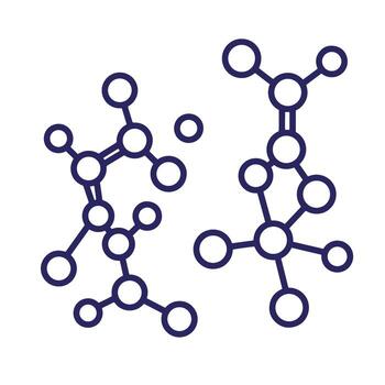 Abstract blue molecule structures isolated on a white background for science design vector