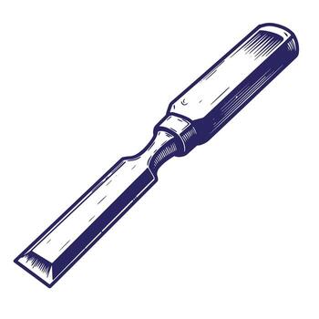 Detailed hand drawn illustration of a chisel tool isolated on white background vector