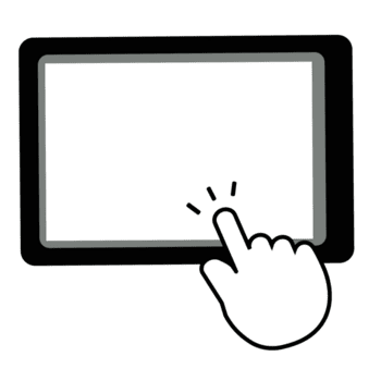 Touch screen finger hand press push icon. Touch screen or touchscreen finger hand press or push icon Transparent background png