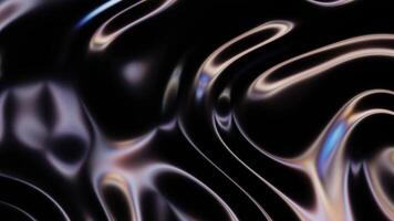 astratto fluido struttura di liquido cromo metallo onde con movimento leggero effetto. senza soluzione di continuità looping . 4k psichedelico ipnotico grafica dinamico buio olografico sfondo video