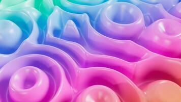 abstrakt plast 3d turbulent lutning bakgrund med flytande stil vågor. sömlös looping . 4k abstrakt rörelse grafik dynamisk regnbåge bakgrund video