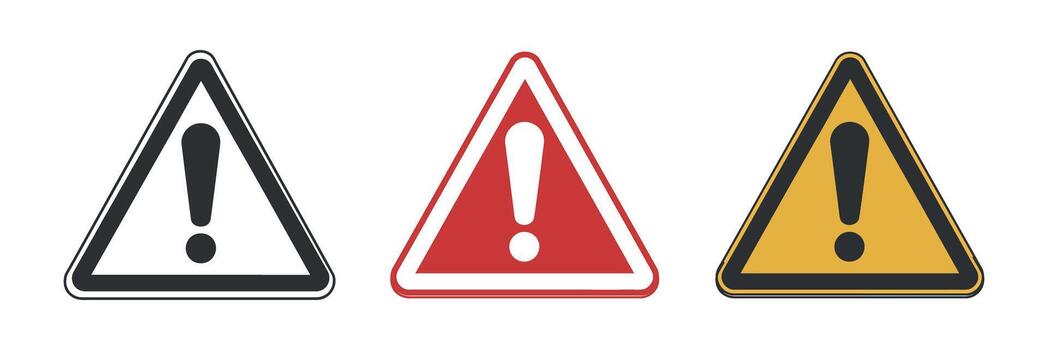 Attention Hazard Safety Caution Alert Triangle Symbol Set With Triangle Shapes vector