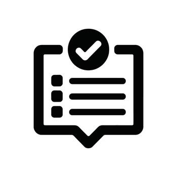 terminado Tareas lista icono negro Lista de Verificación con marca de verificación símbolo aislado en blanco vector