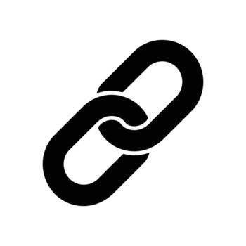 negro cadena enlace icono símbolo de conexión, camaradería, y web Enlaces en blanco vector