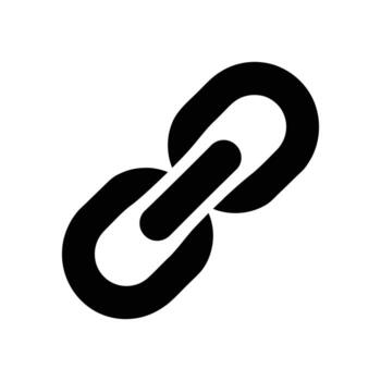 Black Chain Link Icon on White Background Connection, Unity, and Security vector
