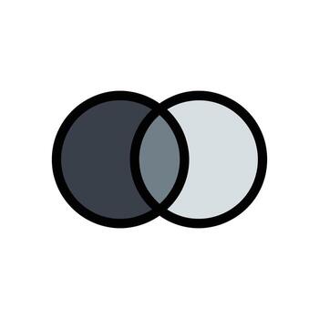 superposición círculos icono en blanco antecedentes demostración intersección con diferente colores vector