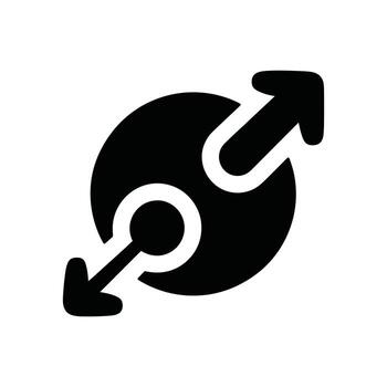 Black Expand Resize Icon On White Background For User Interface vector