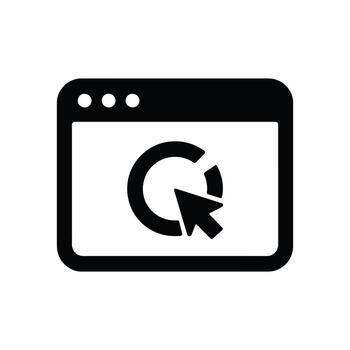 negro sitio web ventana icono con flecha cursor adentro, aislado en blanco antecedentes vector