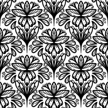 línea flor Escribiendo sin costura repetir modelo vector