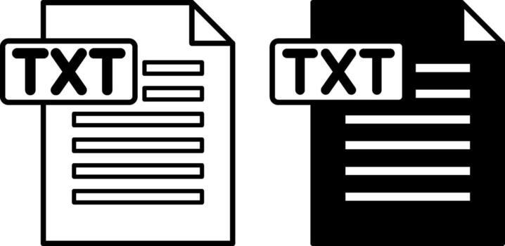 Text File Icons. Black and White Illustrations. Computer File Containing Text Data. Download Concept vector