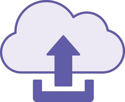 de colores nube subir icono. ilustración. ahorro archivos a un remoto servidor terminado el Internet. descargar concepto vector
