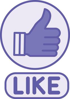 Colored Like Icon. Illustration. Social Media Button for Expressing Like or Approval of Content. Virtual Gesture of Support, Thumbs Up. Feedback Concept vector