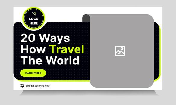 personalizable ilustración excursión y viaje consejos y trucos miniatura bandera diseño, viaje el mundo formas cubrir bandera diseño, editable eps 10 archivo formato vector