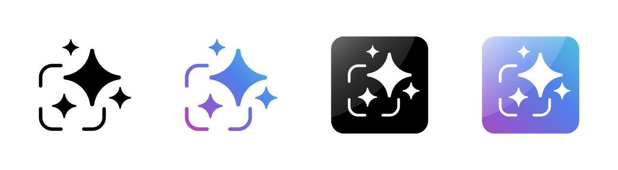 degradado brillar íconos para digital interfaz, aplicación diseño, y marca vector