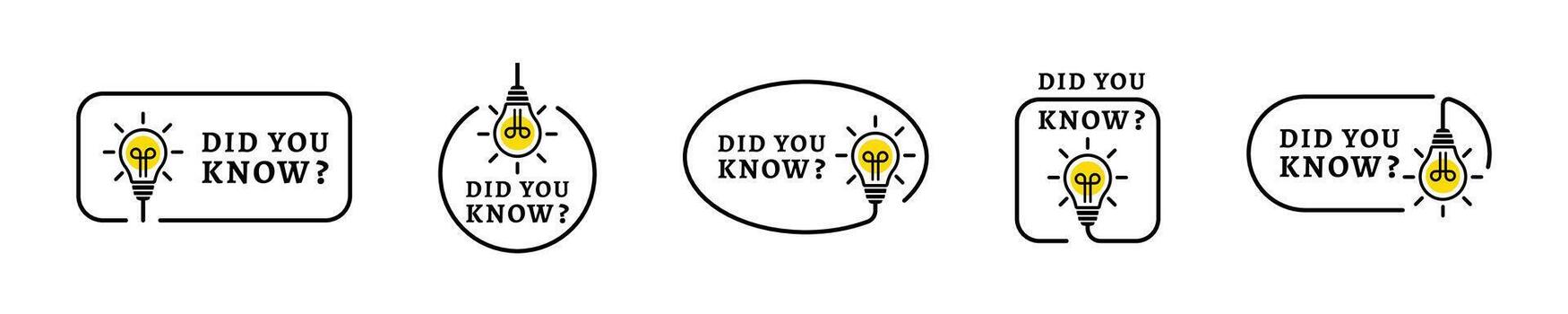 Creative did you know light bulb design for informative content vector