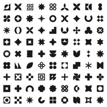 Diverse geometric shape collection for creative design elements and patterns vector