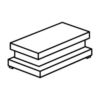 Simple line drawing of a rectangular block stacked on another rectangular block vector