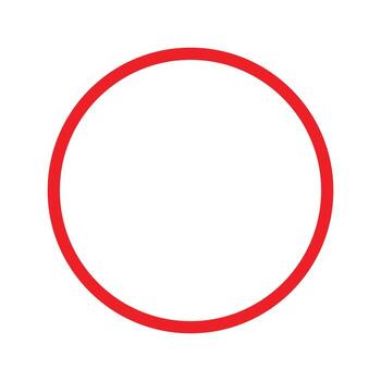 red circle frame icon. isolated on white background, Red circle with a bold outline on a white background. vector