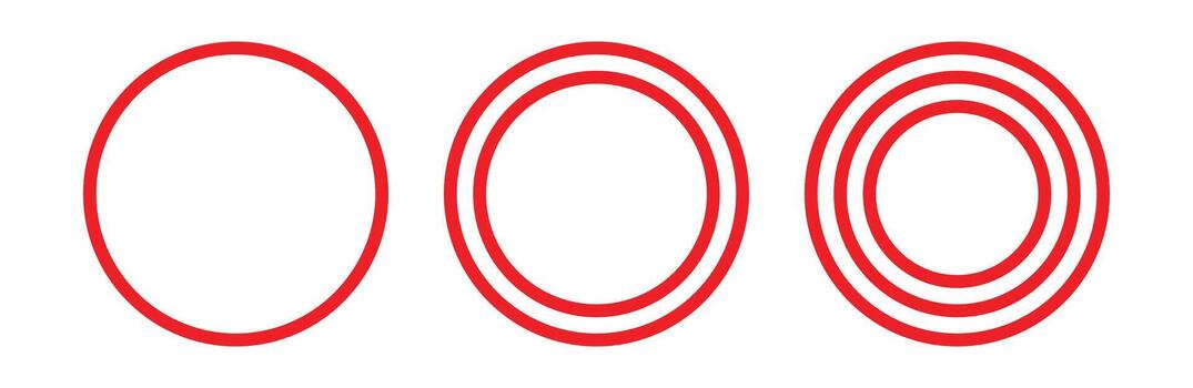 set red circle frame icon. isolated on white background., simple design. vector